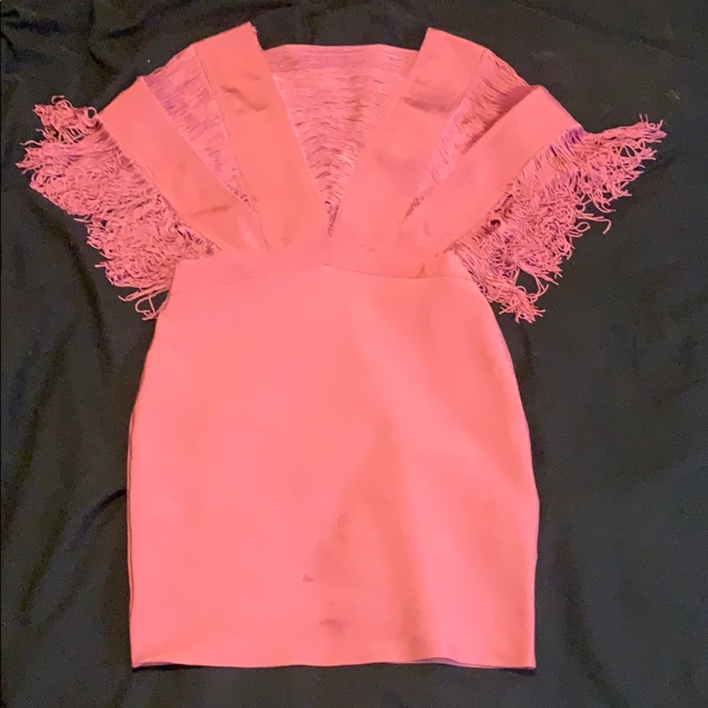 WOW Couture mauve fringe dress! Great party dress!